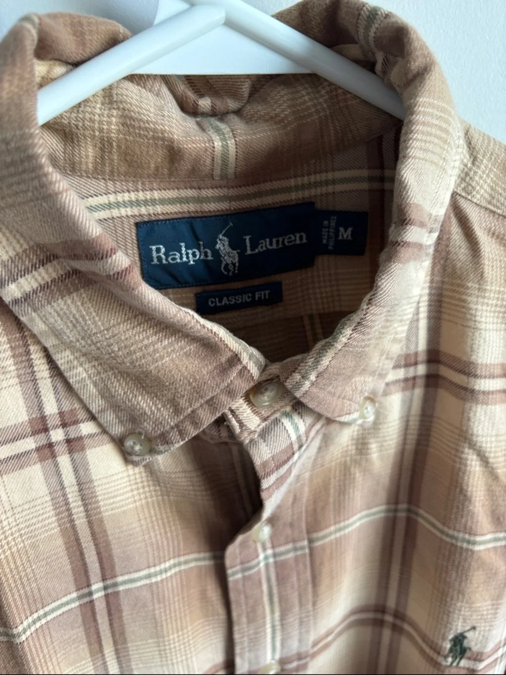 Ralph Lauren Plaid Button-Down Shirt in Tan and Brown - Picture 2 of 4